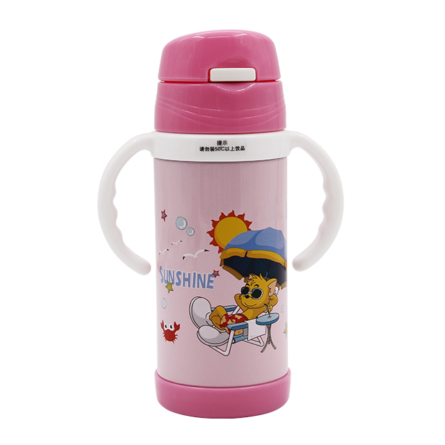 RTS Stainless steel vacuum insulated small kids baby straw bottle thermos flask for baby