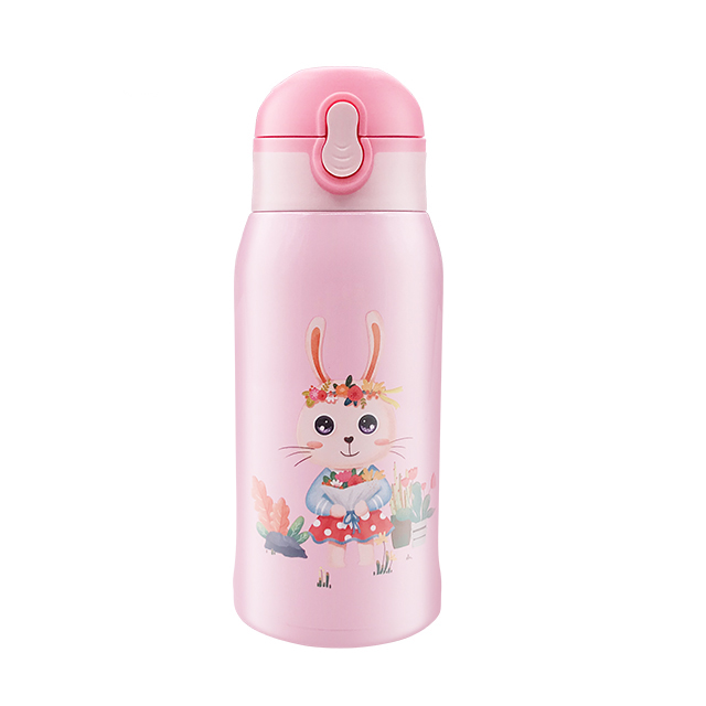 RTS Stainless steel vacuum insulated small kids baby straw bottle thermos flask for baby